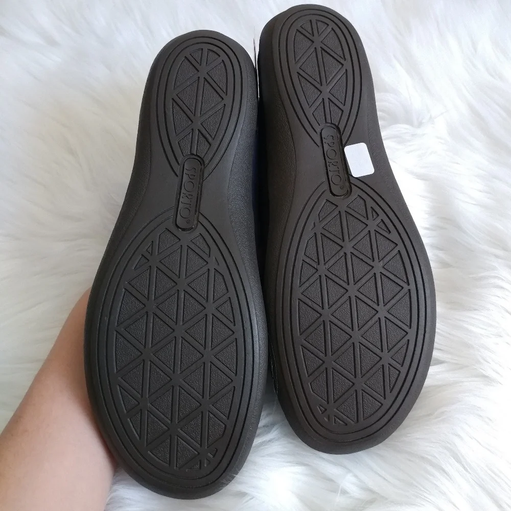 Sporto Navy Suede Extreme Comfort Demi Flats - Picture 2 of 6